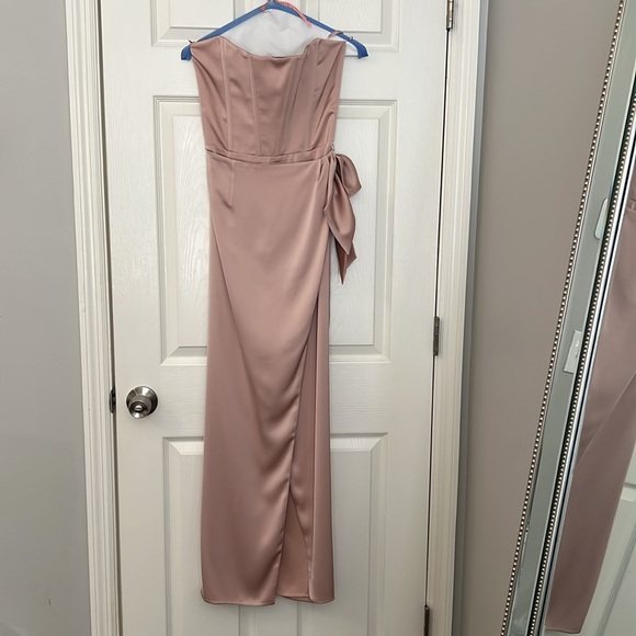 V. Chapman June Corset Front-Slit Gown - Picture 6 of 11